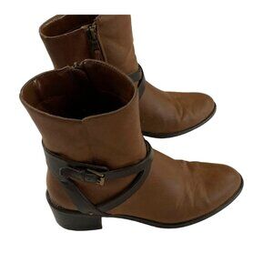 Chaps Ralph Lauren Womens Size 8.5 B Mid Ankle Bootie Boots Side Zip Brown